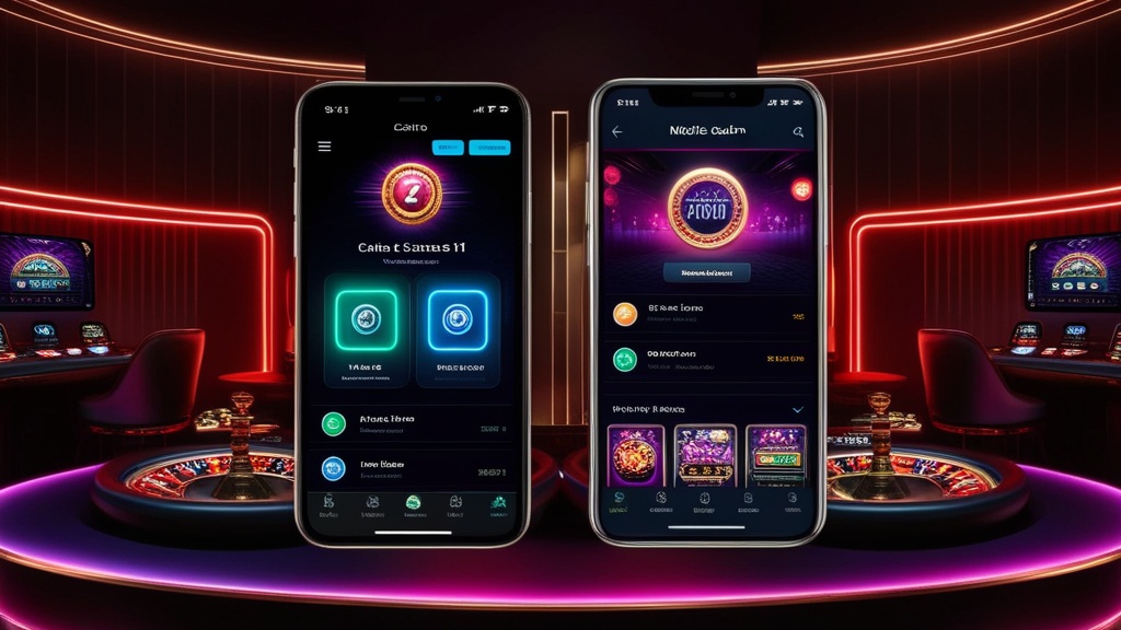 Android en iPhone met mobiele casino-opties naast elkaar