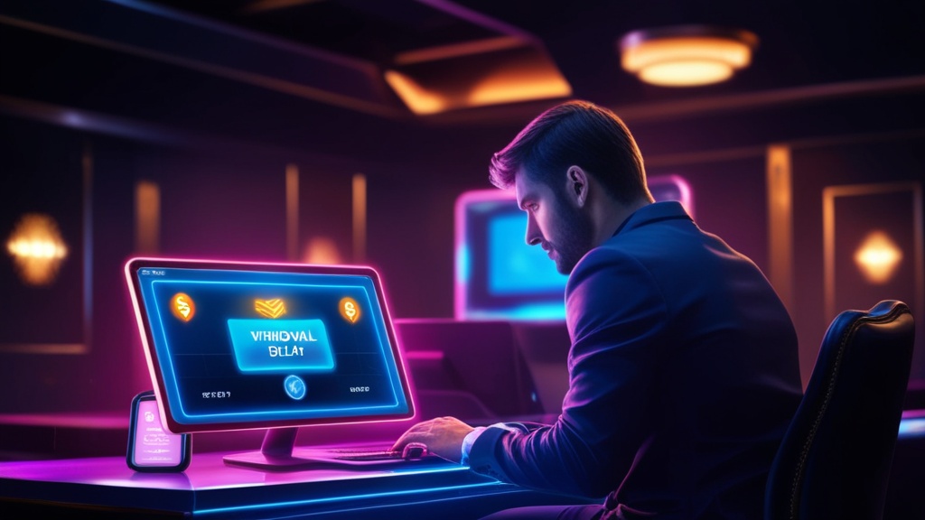 Pauzestaat van een opname met waarschuwing in een donkere casinoruimte